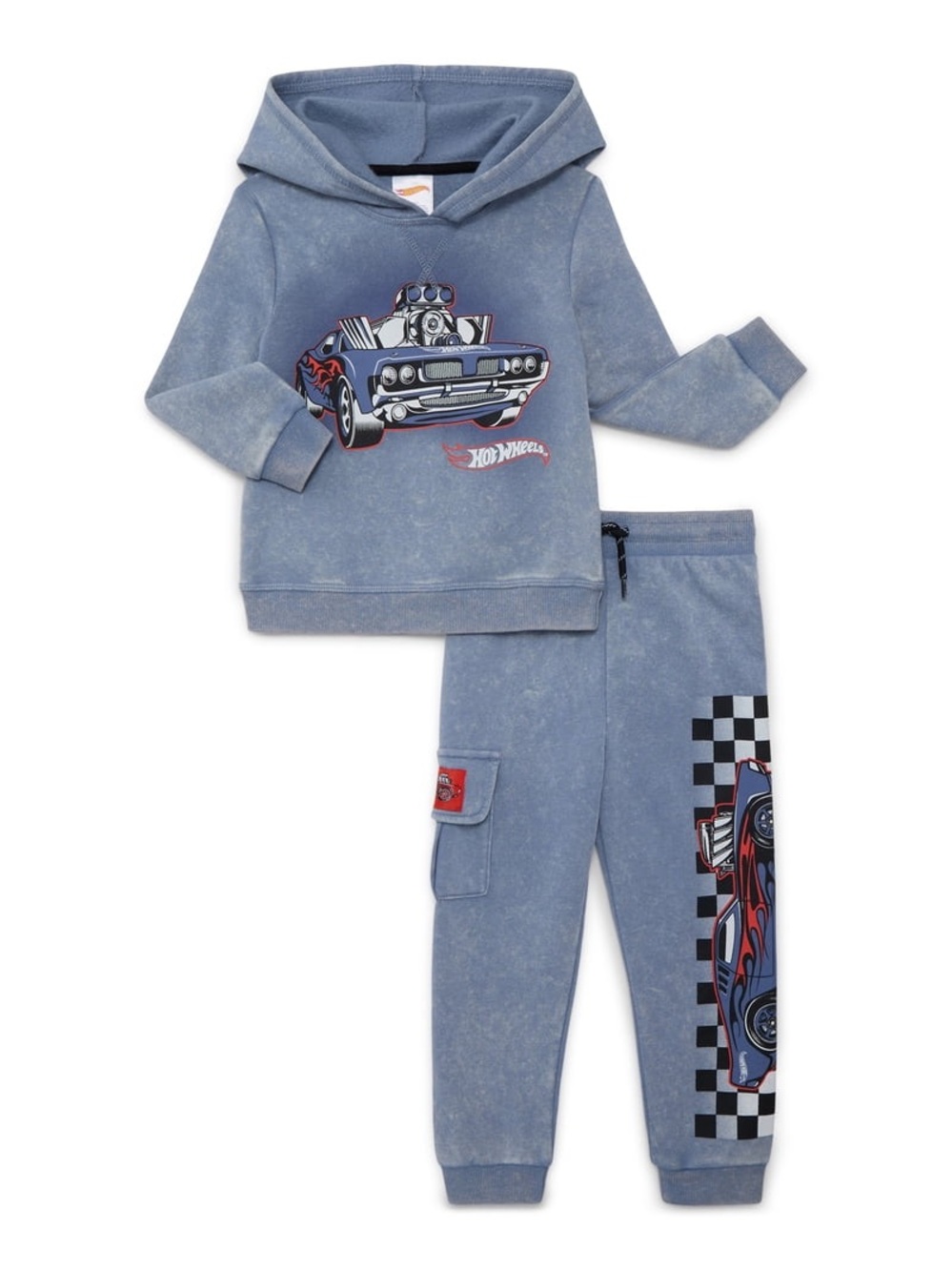Kids Car-Print Jogger Pants/Jacket